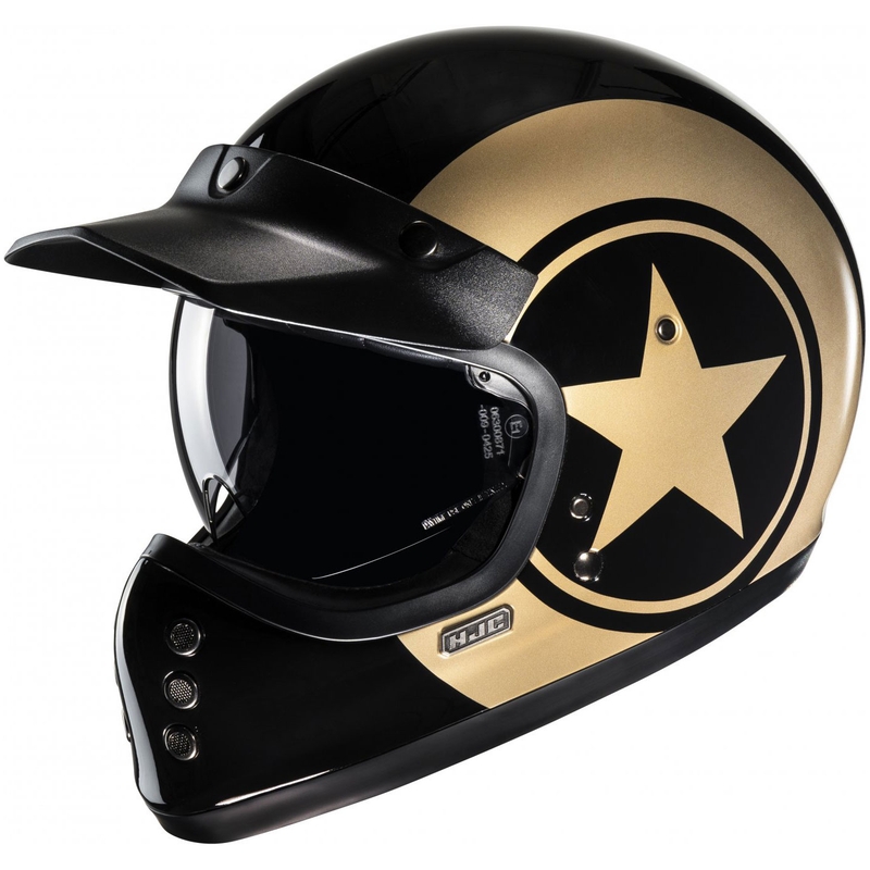 Integreeritud mootorratta kiiver HJC V60 Nyx MC9 must-kuldne