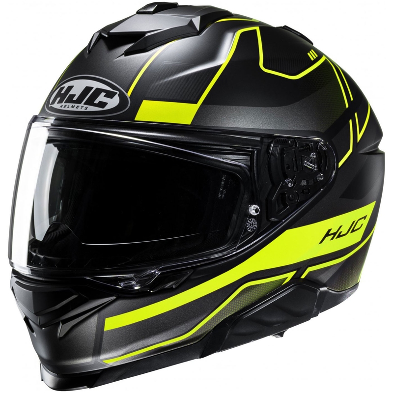 Integreeritud mootorratta kiiver HJC i71 Iorix MC3HSF must-fluo kollane