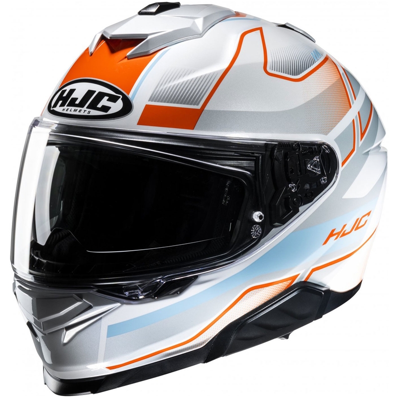 Integreeritud mootorratta kiiver HJC i71 Iorix MC27 valge-oranž-hall