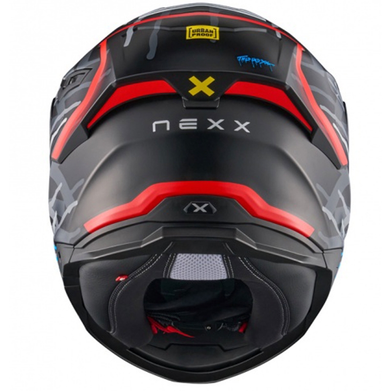NEXX Y.100R Urbangram must-punane integreeritud mootorratta kiiver allahindlus