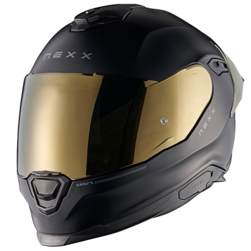 NEXX Y.100R Subsonic integreeritud mootorratta kiiver matt must-kuldne