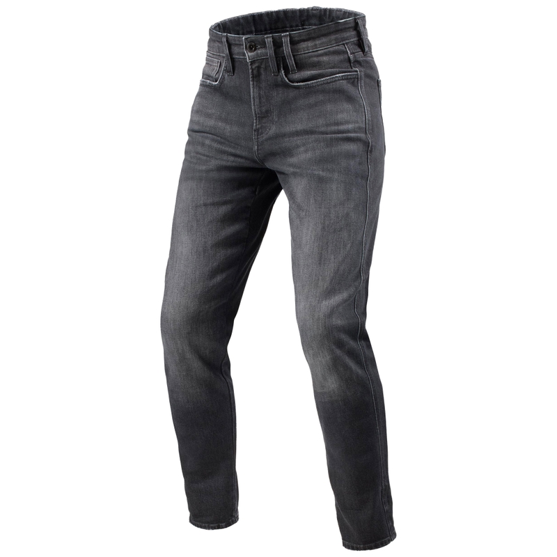 Revit Kai Skinny Mid Grey Stone Cropped Motorcycle teksad
