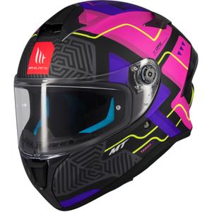 MT Targo S Brik integreeritud mootorratta kiiver matt must ja roosa