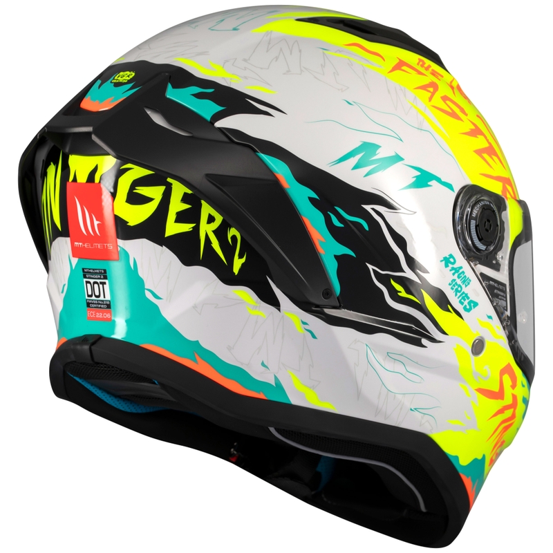 MT Stinger 2 Ardent integreeritud mootorratta kiiver valge-kollane