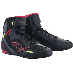 Alpinestars Faster 3 Rideknit Black-Red-Fluo Yellow-Grey mootorratta saapad