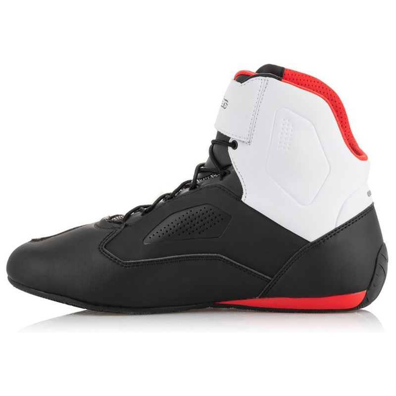 Alpinestars Faster 3 Rideknit mustad, valged ja punased mootorrattasaapad