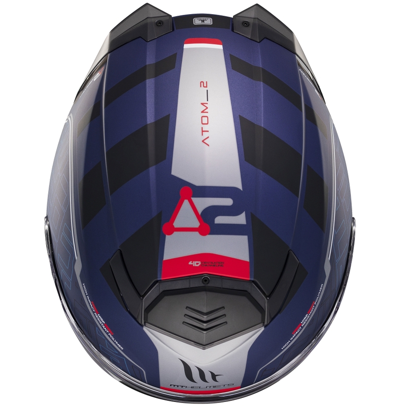 MT Atom 2 SV Destiny flip-up mootorratta kiiver matt sinimustvalge