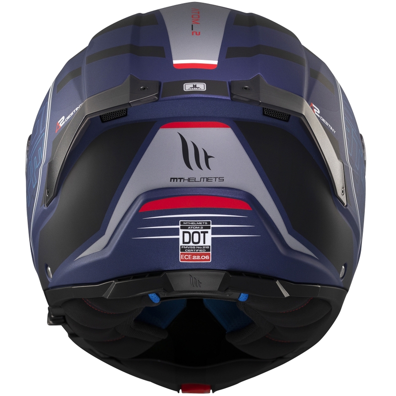 MT Atom 2 SV Destiny flip-up mootorratta kiiver matt sinimustvalge