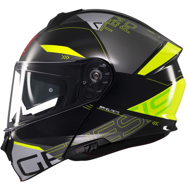 MT Genesis SV Atempo mustahall-fluo kollane mootorratta kiiver
