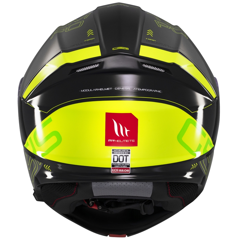 MT Genesis SV Atempo mustahall-fluo kollane mootorratta kiiver
