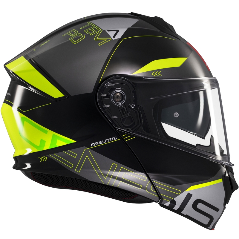 MT Genesis SV Atempo mustahall-fluo kollane mootorratta kiiver