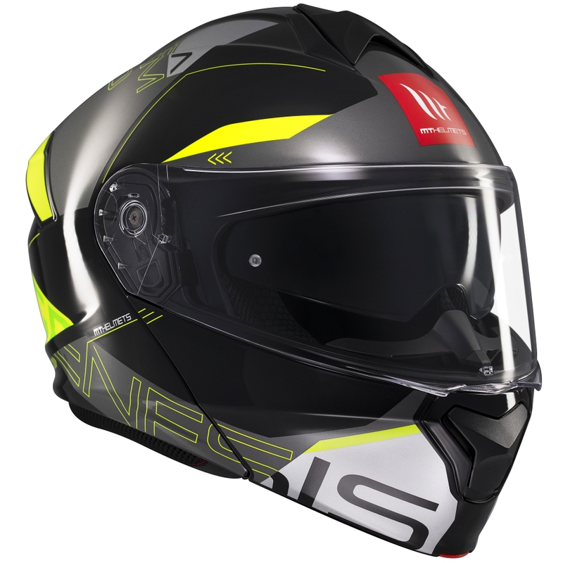 MT Genesis SV Atempo mustahall-fluo kollane mootorratta kiiver