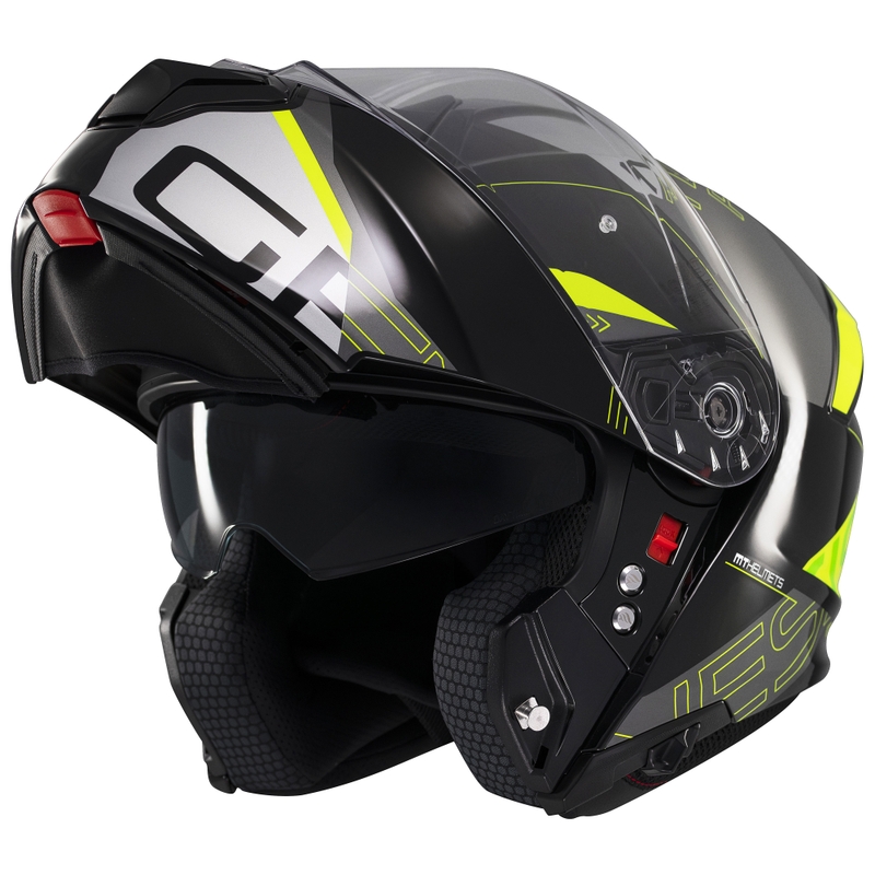 MT Genesis SV Atempo mustahall-fluo kollane mootorratta kiiver