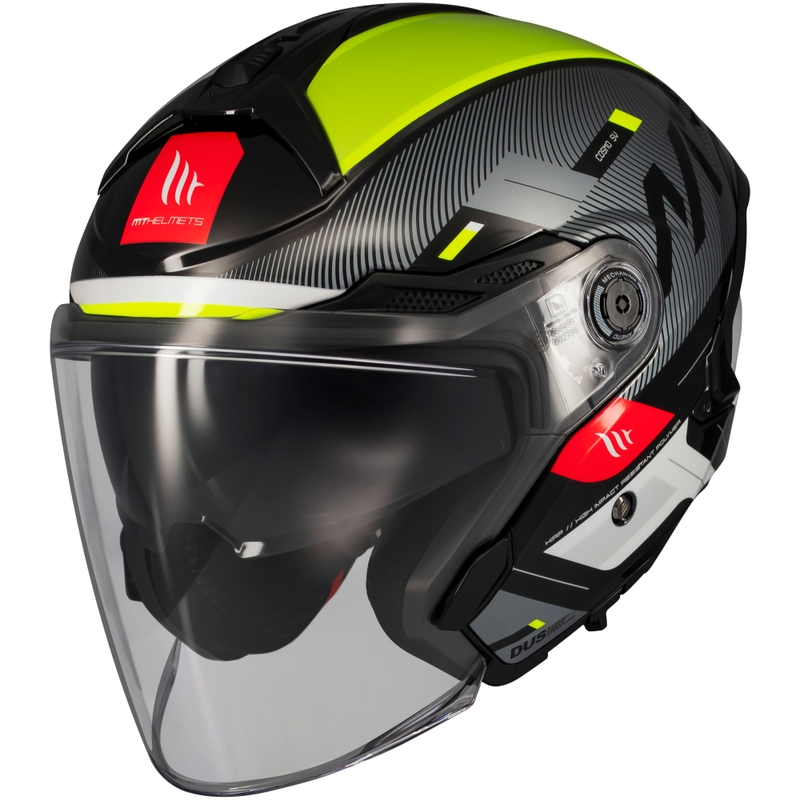 MT Cosmo SV Silence avatud mootorratta kiiver must-fluo kollane