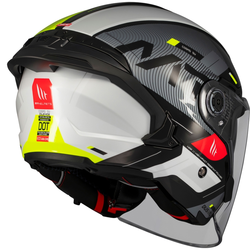 MT Cosmo SV Silence avatud mootorratta kiiver must-fluo kollane