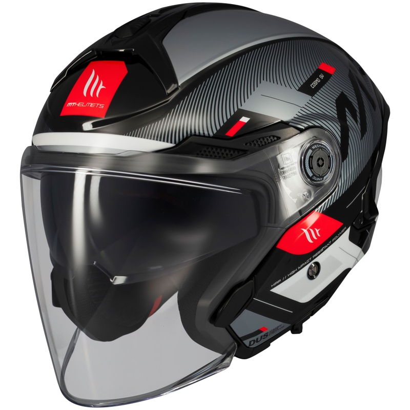 MT Cosmo SV Silence Black-Grey-White Open mootorratta kiiver