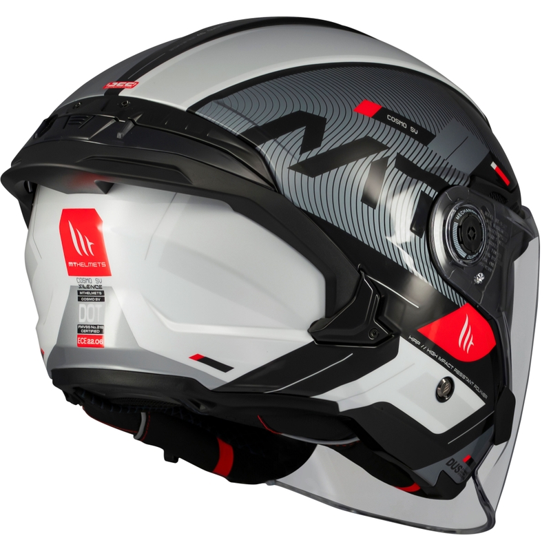 MT Cosmo SV Silence Black-Grey-White Open mootorratta kiiver
