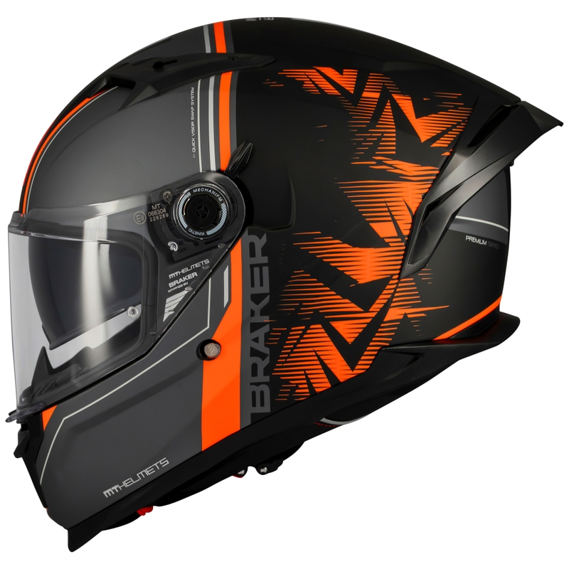 MT Braker SV Charm integreeritud mootorratta kiiver matt must-oranž