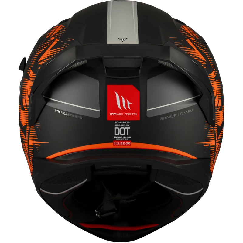 MT Braker SV Charm integreeritud mootorratta kiiver matt must-oranž