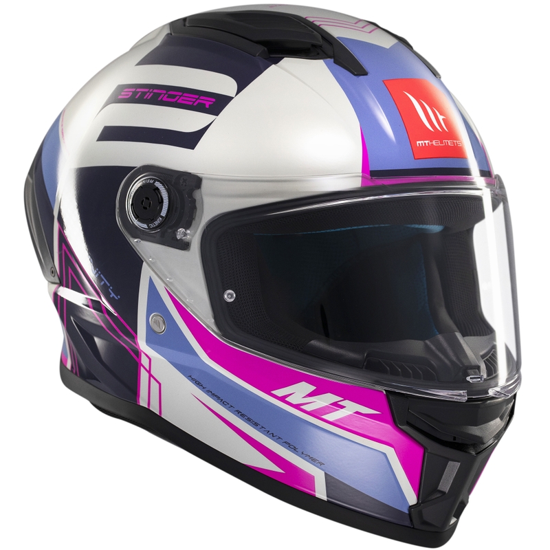 MT Stinger 2 Tron integreeritud mootorratta kiiver hall-lilla-roosa