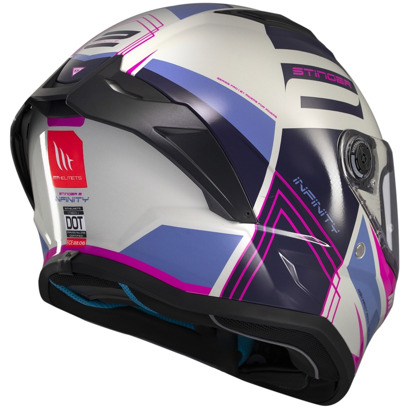 MT Stinger 2 Tron integreeritud mootorratta kiiver hall-lilla-roosa