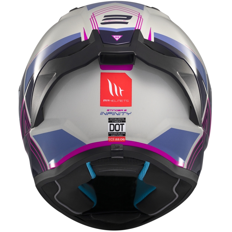 MT Stinger 2 Tron integreeritud mootorratta kiiver hall-lilla-roosa