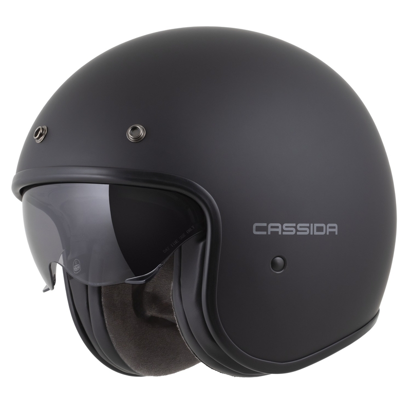 Cassida Oxygen 2.0 Solid Matte Black-Dark Grey Avatud mootorratta kiiver