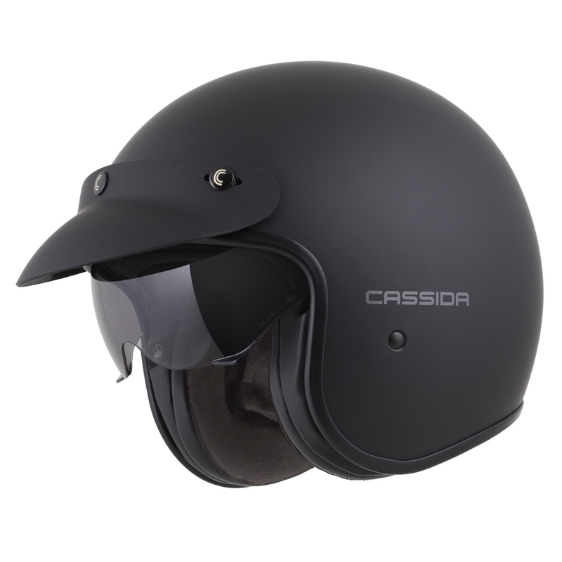 Cassida Oxygen 2.0 Solid Matte Black-Dark Grey Avatud mootorratta kiiver