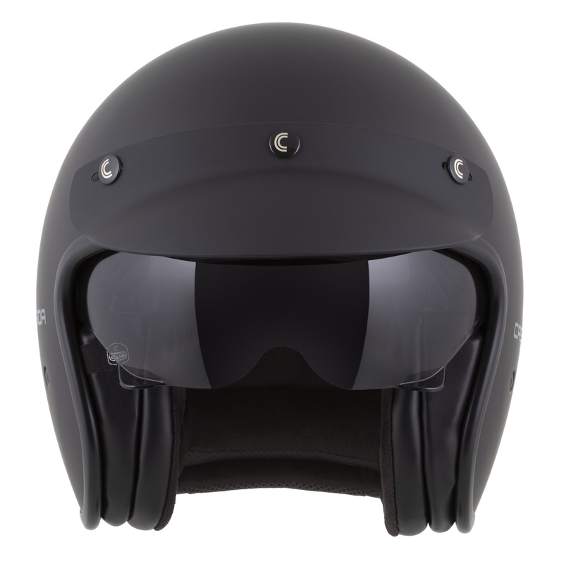 Cassida Oxygen 2.0 Solid Matte Black-Dark Grey Avatud mootorratta kiiver