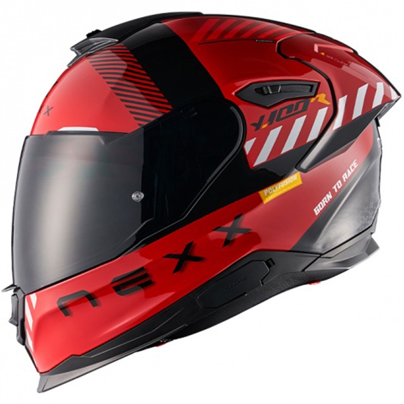 Integreeritud mootorratta kiiver NEXX Y.100R Fade punane-must