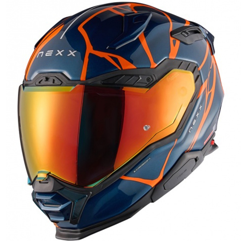Integreeritud mootorratta kiiver Nexx X.WST3 B-Side sini-oranž