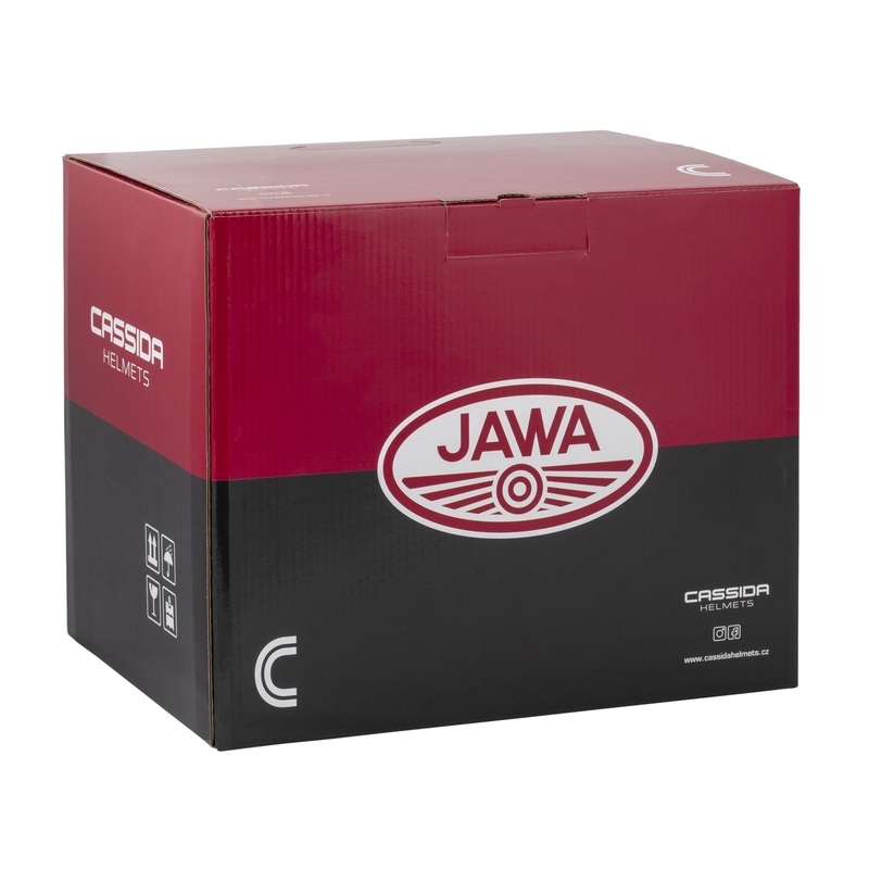 Avatud mootorratta kiiver Cassida Oxygen 2.0 Jawa OHC matt hall-punane-must-valge