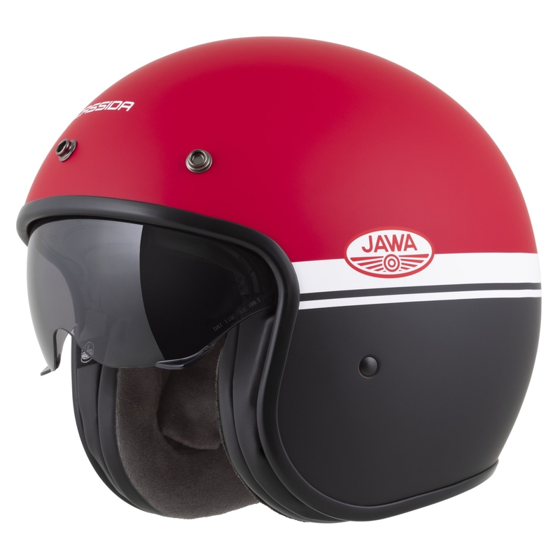 Avatud kiiver mootorratta Cassida Oxygen 2.0 Jawa OHC matt punane-must-valge