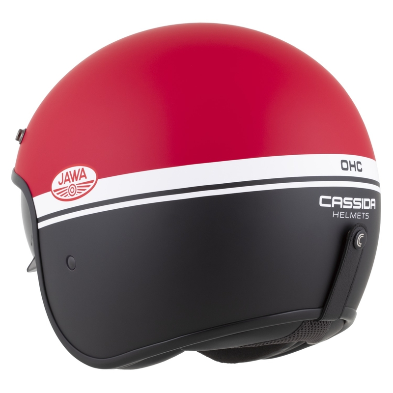 Avatud kiiver mootorratta Cassida Oxygen 2.0 Jawa OHC matt punane-must-valge