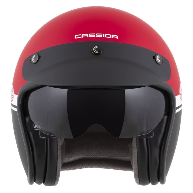 Avatud kiiver mootorratta Cassida Oxygen 2.0 Jawa OHC matt punane-must-valge