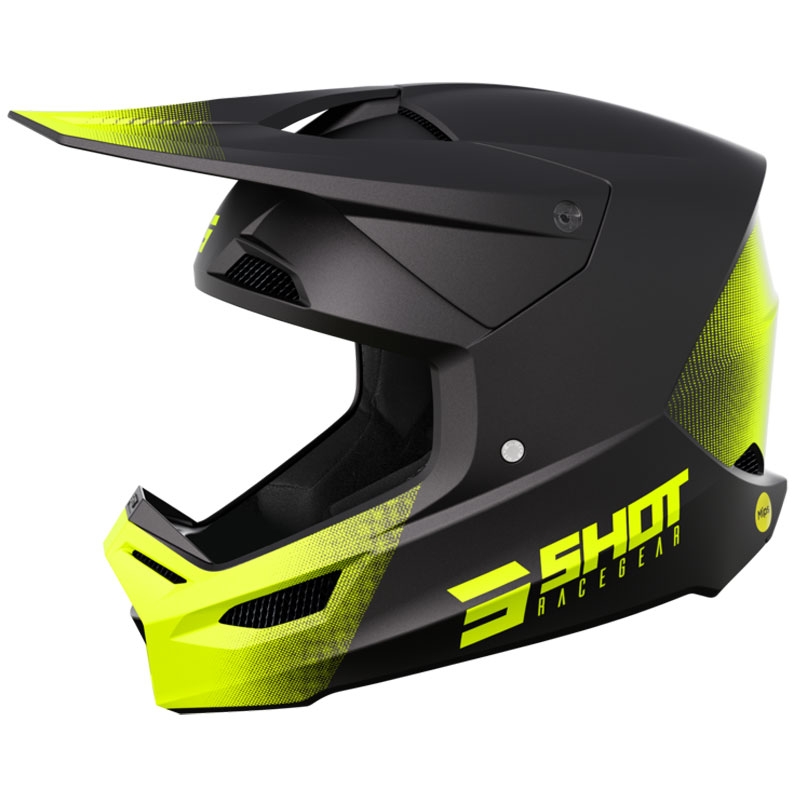 Motokross kiiver Shot Race Raw must-fluo kollane matt allahindlus