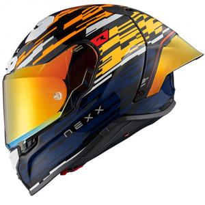 Integreeritud mootorratta kiiver Nexx X.R3R Glitch Racer oranž-sinine