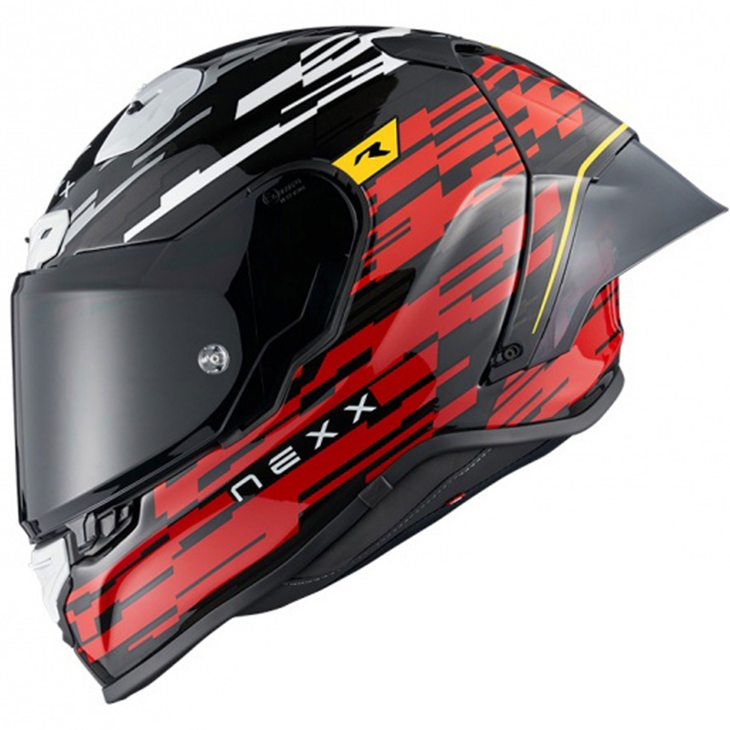 Integreeritud mootorratta kiiver Nexx X.R3R Glitch Racer punane ja valge allahindlus