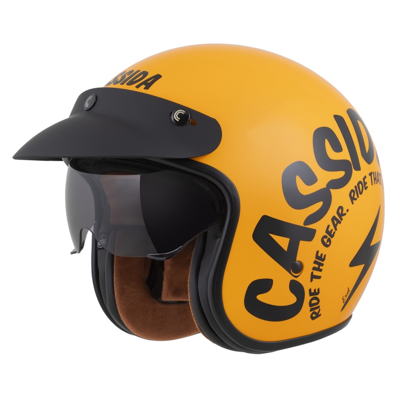 Cassida Oxygen 2.0 Gear Open mootorratta kiiver kollane ja must