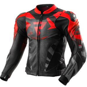 Rebelhorn Inferno must-fluo punane nahast mootorratta jakk