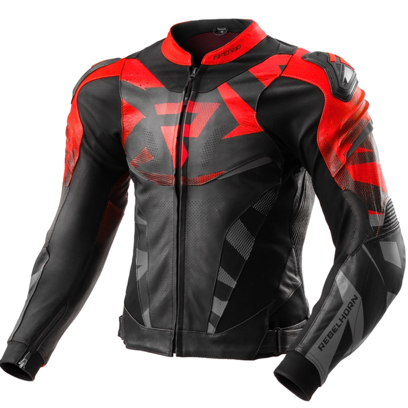 Rebelhorn Inferno nahkjakk must-punane