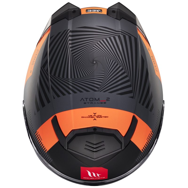 MT Atom 2 SV Strange flip-up mootorratta kiiver matt hall-must-oranž