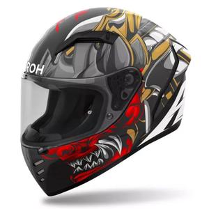 Integreeritud mootorratta kiiver Airoh Connor Samurai matt must-punakaspruun-hall