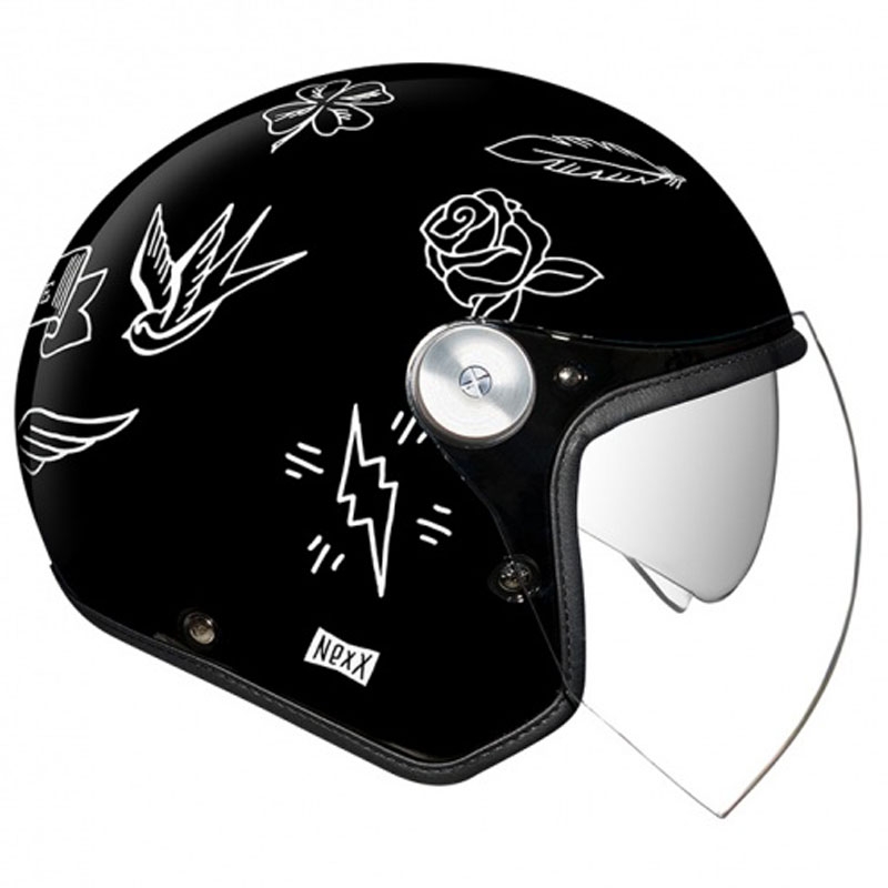 Avatud kiiver Nexx X.G30 Tattoo must ja valge allahindlus