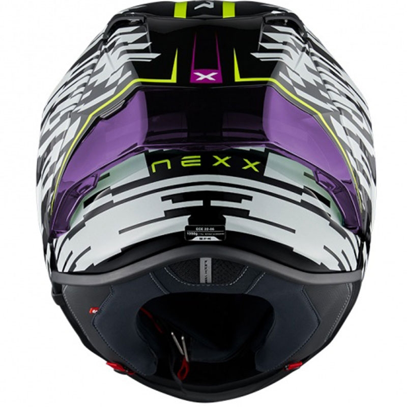 Integreeritud mootorratta kiiver Nexx X.R3R Glitch Racer valge-fluo kollane allahindlus