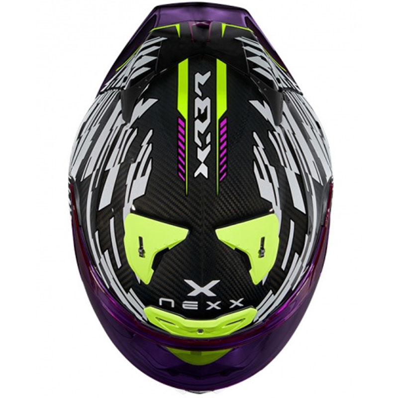 Integreeritud mootorratta kiiver Nexx X.R3R Glitch Racer valge-fluo kollane allahindlus