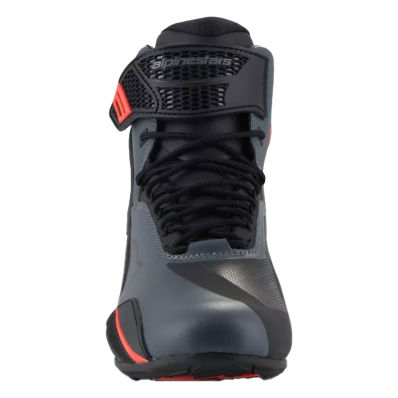 Alpinestars Faster-4 must-hall-fluo punane mootorratta saapad