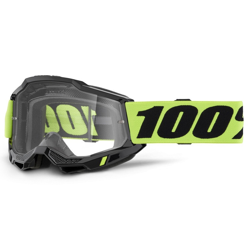 Motokrossiprillid 100% ACCURI 2 kollane läbipaistva pleksiga