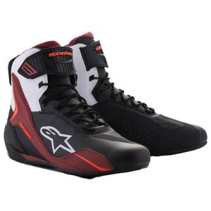 Alpinestars Faster-4 must-valge-tumepunased mootorratta saapad