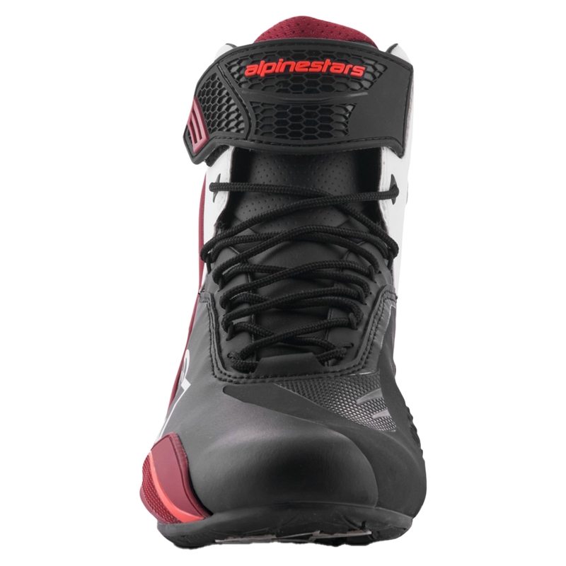 Alpinestars Faster-4 must-valge-tumepunased mootorratta saapad